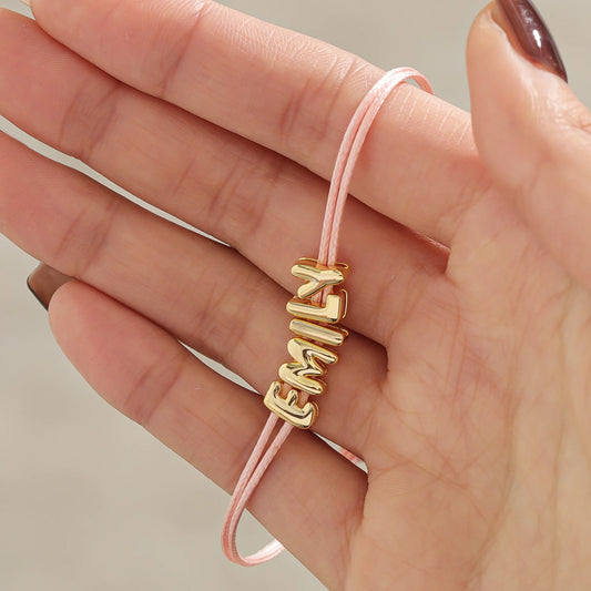 3D Bubble  Personalize Letters Adjustable Bracelet