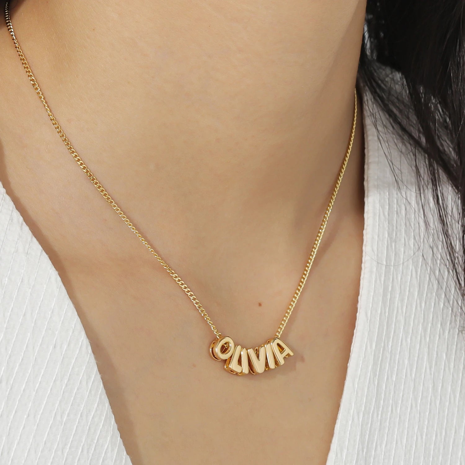 Personalized Puff Name  Customize Necklace